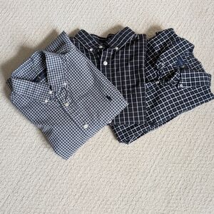 Ralph Lauren and Dockers Black and White Checkered Button Down THREE Shirts